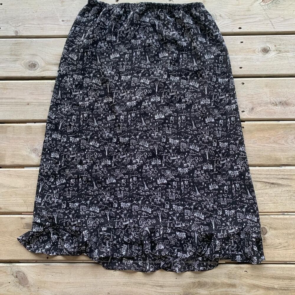 paris print midi skirt – christopher & banks size large
